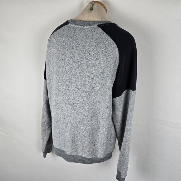 Frank & Oak Sweatshirt Men's XL Long Sleeve Colorblock Gray & Black - Picture 15 of 16